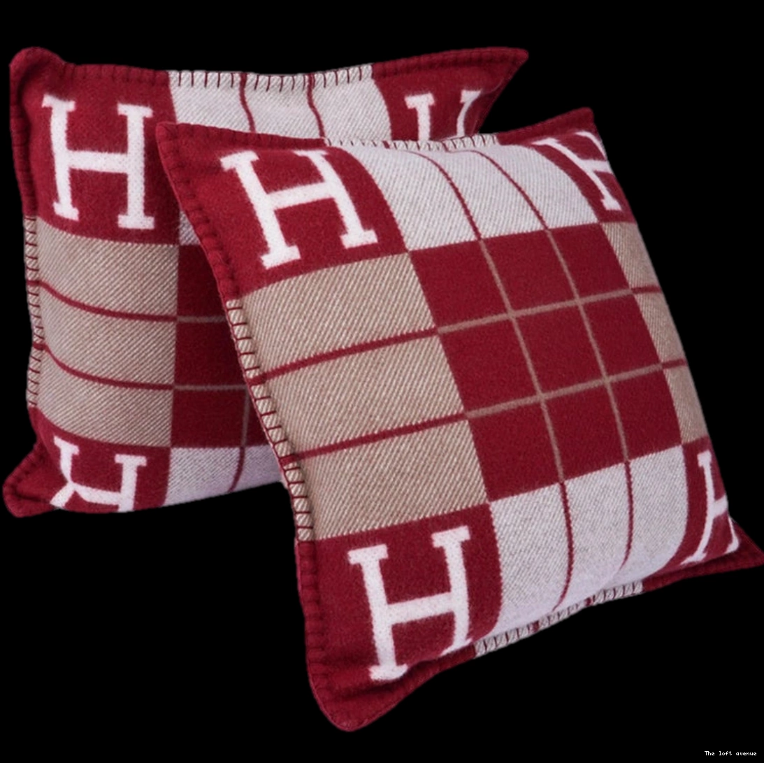 PILLOW THROW STRIPE WOOL HERMES 0804
